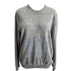 J Mclaughlin Mens Light Grey Pullover Crewneck Cotton Sweater‎ Size Large